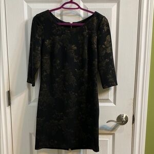 Le Chateau Black and Gold Shift Dress Evening Party Women’s Size Small NYE